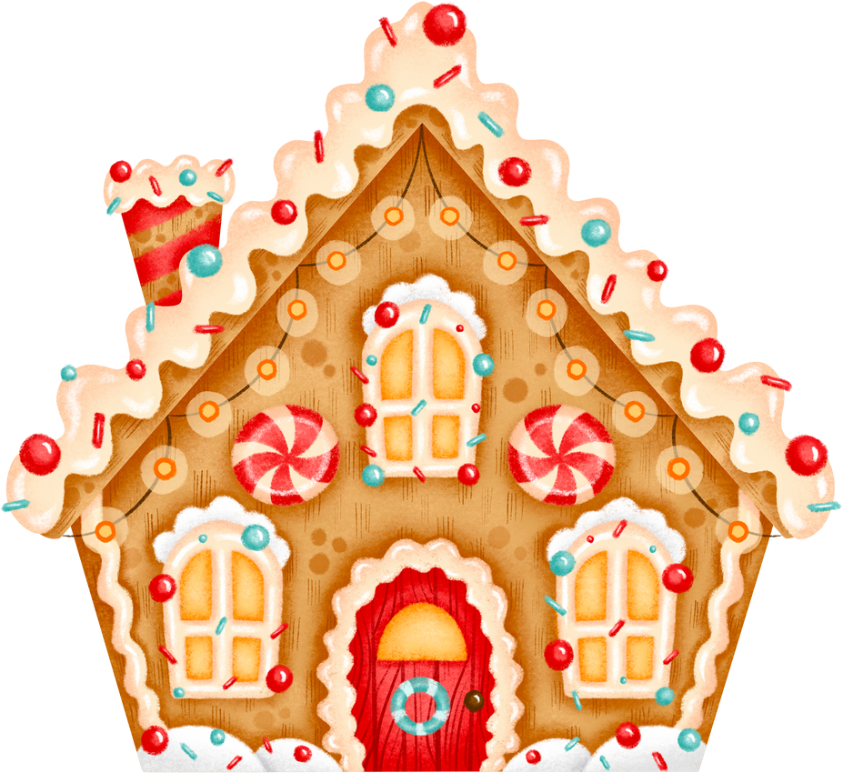 Hand Drawn Christmas Gingerbread House 